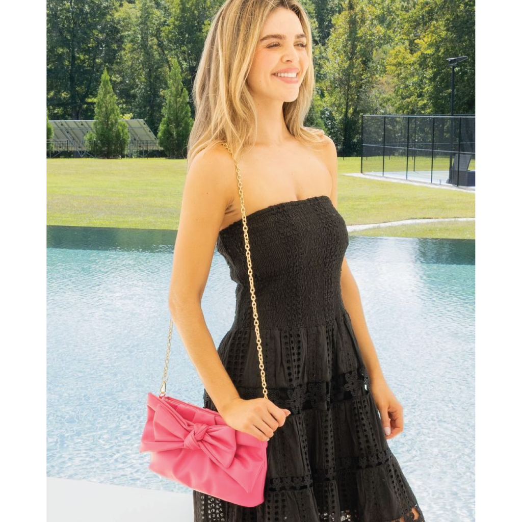 Simply Southern® Crossbody Bow Purse: Pink