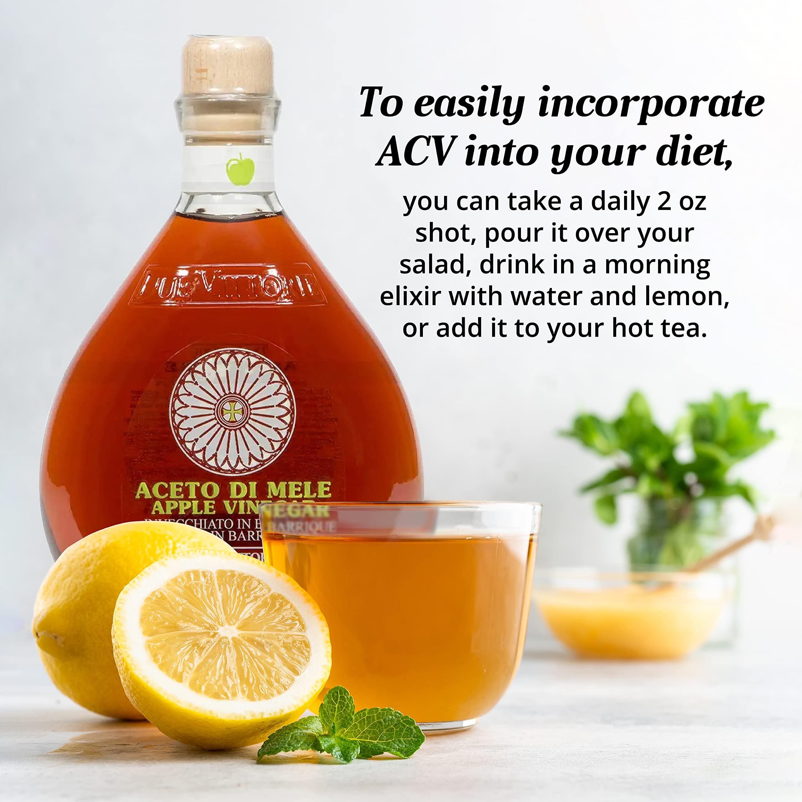 Due Vittorie Italian Apple Cider Vinegar Aged in Wine Barrels – 16.9 fl oz