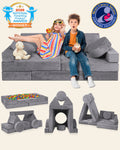LX15 14pcs Modular Play Couch, Granite Gray