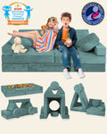 LX15 14pcs Modular Play Couch, Sage Teal