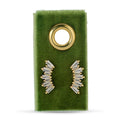 Curved Baguette Studs On Velvet Gift Tag