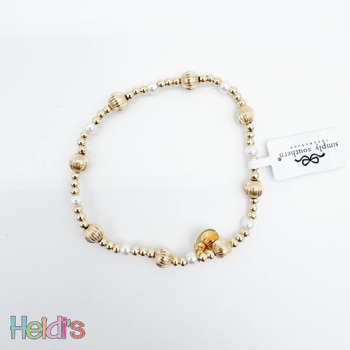 Simply Southern Beaded Bracelet: Gold Ball